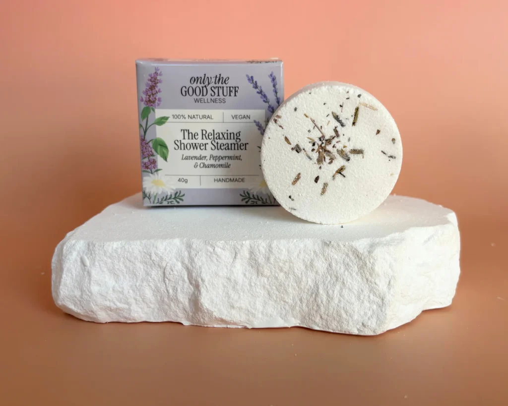 Shower steamer packaging design for aromatherapy brands relaxing collection