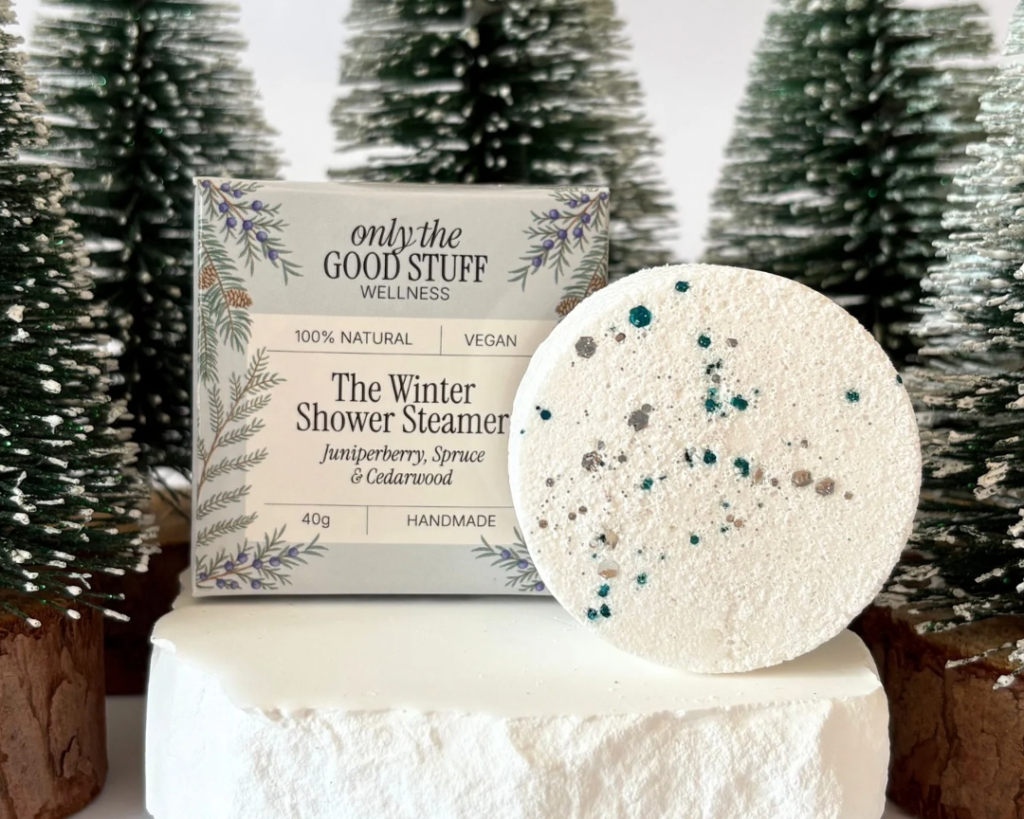 Shower steamer packaging design for aromatherapy brands winter collection